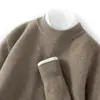 Suéter Pulôver Casual Masculino Bai Cai Rong outono e inverno gola alta novo em caxemira, estilo descontraído, suéter liso, tricô de caxemira