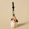 Llavero colgante de talla de madera hecha a mano para llaves de coche de gato, colgante para mochila escolar de mascota linda femenina, regalo para novias, venta al por mayor