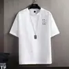Camiseta Casual Versátil Marca da Moda Manga Curta Masculina Fina Seda de Gelo Moda Verão Caimento Solto Roupa Masculina