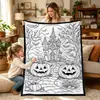 Manta de Graffiti para Niños Actividad Familiar Padre-Hijo Manta de Pintura Regalo DIY Manta de Animales Manta tipo Cobija