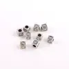 Plata Antigua Cuadrada Mini Cara Sonriente Agujero Grande Separador Cuentas Sueltas Accesorios de Cuentas Material para Pulsera de Cuerda con Cuentas Hecha a Mano DIY Collar
