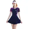 Vestido de Baño Enterizo Estilo Vestido Youyou para Aguas Termales de Invierno, Popular Ropa de Baño Conservadora para Uso Diario, que Oculta el Vientre y Adelgaza