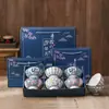 Caja de Regalo Cerámica Azul Vajilla Juego al por Mayor Hogar Bol de Arroz Bol de Fideos Creativo Bol de Ensalada Souvenir Azul y Blanco