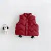 Conjunto de 3 Peças Dianxi Inverno para Bebês e Crianças Pequenas: Colete Quente Acolchoado de Algodão, Blusa Estilosa com Listras e Forro de Fleece e Calça Jogger para Meninos