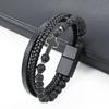 Pulsera Amazon venta caliente pulsera de piedra natural Piedra Ojo de Tigre hebilla de aleación pulsera de cruz para hombre fabricante de joyería