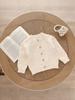 Conjunto de Dos Piezas para Niña: Cárdigan de Punto con Patrón de Olas + Pantalones Cálidos para Exteriores con Parches en Dos Tonos Rojo Atuendo de Año Nuevo para Bebé