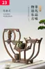 Estante para Tazas de Té de Madera Maciza J Estante Bogu Estilo Chinoiserie Caja de Almacenamiento Estante de Almacenamiento de Mesa Tetera de Té Pu'Er Alrededor de la Estufa Preparación de Té Juego de Té con B