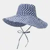 Sombrero de sol de ala ancha con estampado de lunares de moda fresca, forma casual para mujer, sombrero de pescador pequeño para cara, sombrero de playa para viajes