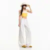 Jeans de Pierna Ancha para Mujer con Triple Protección, Lyocell Tencel Estilo Americano, Pantalones Largos de Tencel Blanco con Triple Protección, Algodón Mercerizado con Estampado de Primavera