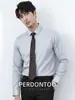 Camisa de vestir para hombre 100% algodón puro, color liso, antiarrugas, manga larga, fácil de cuidar, no necesita planchado, para uso profesional