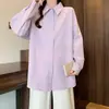 Camisa de manga larga para mujer talla grande 2026 versión coreana otoño holgada casual moda color liso versátil simple top