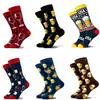 Nuevos Calcetines de Media Pantorrilla de Moda Otoño e Invierno de Amazon con Temática de Cerveza, Calcetines para Hombre de Comercio Exterior, Calcetines de Algodón de Moda Transfronterizos con Forma de Copa de Vino
