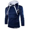 Item de Moda Mais Vendido no Exterior do Ebay: Moletom com Capuz Estiloso Color Block com Zíper Duplo Masculino, Personalizável com Logo
