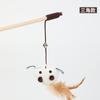 Gato Mascota Palo Divertido Auto-Placer Interactivo Poste de Cuerda de Cáñamo Mango de Madera Animal Ratón Nuevo Suministros de Juguete Venta al por Mayor