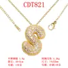 Moderna y Versátil Colgante de Alfabeto Inglés de 26 Letras con Microincrustaciones de Cobre Puro Cadena para Clavícula Suministro Directo Joyería de Collar para Mujer