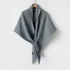 Cachecol Outono Inverno Cachecol Triângulo Xale de Lã Versátil Manto Outerwear Toque de Luxo Patchwork Listrado Capa Poncho Atacado