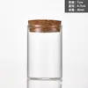 Botella de Tubo de Vidrio de Boca Recta de 47 mm de Diámetro Tapón de Corcho Bote de Almacenamiento para Cápsulas de Cordyceps de Alto Borosilicato Tapa de Bambú Botella para Té de Flores