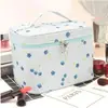 Nova Bolsa de Maquiagem Portátil Ins Feminina Lona Viagem Fofa Portátil Multifuncional Bolsa de Armazenamento de Cosméticos