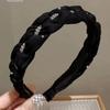 Diadema para Mujer Trenzada Estampada Moda Elegante Recogido de Pelo Tocado con Dientes Nuevo Antideslizante Cabeza Alta Diadema Negra