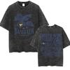 Camiseta Lavada Vintage de la Escuela de Guerra Basgiath Cuarta Ala Dragón
