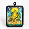Thangka Tibetano Religioso Pintado à Mão com Pintura Dourada da Imagem do Deus Amarelo da Riqueza, Cartão do Deus Vermelho e Verde da Riqueza, Placa de Retrato Thangka do Deus da Riqueza das Cinco Direções