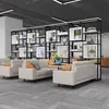 Estante de chão simples multi-camadas escritório tela moderna suporte para flores sala de estar parede divisória de ferro prateleira