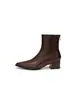 Botas de Cano Curto Stretch com Salto Bloco e Bico Fino para Mulheres, Novas Botas Martin Simples Versáteis para Outono/Inverno com Salto Médio, Botas Slim Retrô