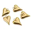 Colgante Grande de Acero Inoxidable Amor Textura Brillante Oro de 18K Corazón Melocotón Pendientes DIY Colgante Accesorios de Joyería Fabricación