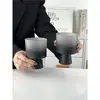 Taza de Postre Estilo Celebridad de Internet Taza de Café Nicho Vidrio Texturizado Degradado Negro Taza de Jugo Taza para Bebidas Frías