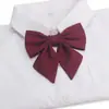 Pajarita de Color Sólido con Puntiagudos y Acentos de Plumas, Accesorios Jk, Pajarita Estilo Japonés para Estudiante Mujer, Pajarita Grande con Cordón, Estilo Uniforme Escolar