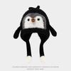 Gorros Cortavientos con Protección para Orejas de Otoño e Invierno para Niños y Niñas Que Se Pueden Apretar y Hacer Ruido Pingüino de Dibujos Animados Gorros Gruesos Cálidos de Punto Venta al por Mayor