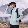 Jaqueta de Fleece Masculina 2026 Outono Inverno Fleece Polar Gola Alta Roupa Externa para Caminhada ao Ar Livre Alpinismo Aconchegante Espessa Camada Interna de Jaqueta Shell