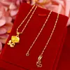 Pingente de Flor Rosa Dourado Areia para Mulheres, Colar de Ouro de Imitação, Joias de Colar de Flor de Luxo Leve de Nicho Atacado