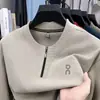 Nueva colección Primavera/Otoño 2026: sudadera con medio cierre y estampado de letras para hombre, prenda base de cuello redondo, camiseta de manga larga cómoda y de corte holgado
