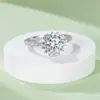 Joia de girassol de design simples da maré nacional anel de moissanita cor D clareza VVS 1 quilate em estoque fornecimento