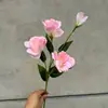 Lanterna Decorativa de Flor Artificial Lisianthus para Salões de Casamento, Adereços de Hotel, Paisagismo e Flores Artificiais