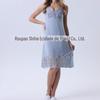 Vestido de Noite Feminino Modal Rayon Novo Primavera/Verão 2026 Exportação Renda Patchwork Cor Sólida Ombro Largo