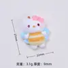 Componentes de accesorios creativos hechos a mano DIY de dibujos animados de gatos dulces rosas y blancos, materiales para accesorios pequeños de resina de pegamento de crema al por mayor