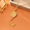 Tienda de Oro Mismo Estilo Dragón y Fénix Auspicioso Oro Arena Método Antiguo Collar Colgante Estilo Chino Festivo Prosperidad y Buena Suerte Cadena para Suéter de Pareja