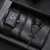 2026 Superventas Transfronterizos Reloj Casual de Malla Cuadrado Decorativo de Aleación Cuarzo Conjunto de Joyería Cruzada