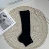 Calcetines de moda europeos y coreanos de moda para primavera y verano, finos, de longitud media, con letras, negros, blancos, grises, hasta la rodilla, con pies, para mujeres, calentadores de piernas de influencer