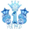 Set de Globos Digitales de Corona Transfronterizos en Varias Formas para Decoración Temática de Fiesta de Primer Cumpleaños Infantil Globos de Papel de Aluminio