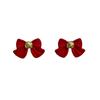 Pendientes de lazo rojo para mujer, otoño e invierno 2024, nuevos pendientes de nicho, elegantes y con un toque de estilo.