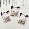 Parche Acrílico de Dibujos Animados Lindo Súper Lindo Café Perro Asustado DIY Horquilla Broche Insignia Adhesivo para Refrigerador Accesorios Pequeño