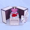 Caja de Regalo de Flor Preservada Osito Puerta Doble Collar de Rosa Caja de Joyería Regalo de San Valentín Regalo de Navidad Caja de Regalo para Lápiz Labial