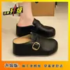 Medias zapatillas Birkenstock de suela gruesa con puntera para mujer, elegantes para usar al aire libre, nuevos artículos de primavera 2026, sandalias slip-on elegantes de suela blanda
