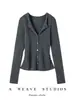 Nuevo top de punto acanalado de manga larga ajustado, estilo francés, apto para la piel, 100% cachemira pura, cuello en V, para otoño e invierno