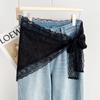 Falda Nueva de Encaje Hueco en Capas Estilo Coreano de Nicho con Borde de Encaje Triangular Irregular para Mujer, Primavera y Verano 2026