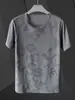 Playera de Manga Corta de Seda de Hielo para Hombre Verano Malla Secado Rápido Transpirable Holgada Casual Cuello Redondo Camuflaje para Hombre Playera para Hombre