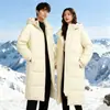 Chaqueta de Invierno para Pareja de Longitud Media de Algodón Gruesa Color Sólido Marca de Moda Chaqueta Puffer Holgada Abrigo Unisex Soporta Impresión de Logo